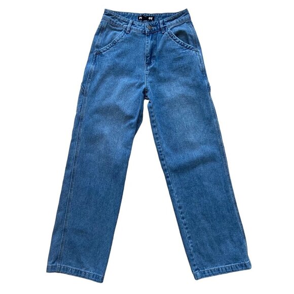 Playboy Womens High-Rise Light Wash Denim Carpenter Style Jeans Size 0 - Picture 1 of 8